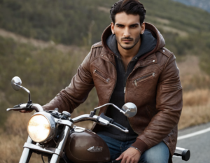 Vintage Brown Leather Jacket Men
