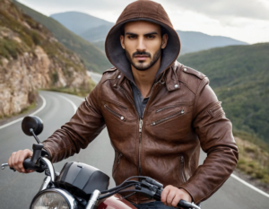 Vintage Brown Leather Jacket Men