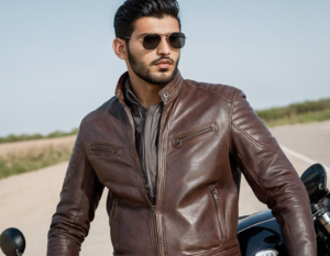 Men’s Premium Brown Leather Jacket – Motorcycle Coat